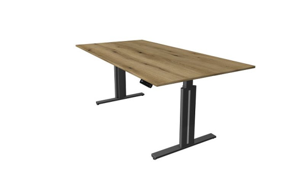Kerkmann Sitz-/Stehtisch B 2000 x T 1000 mm, elektrisch höhenverstellbar von 720-1200 mm, Memory-Funktion, 4 Höhen, Eiche, 10324355