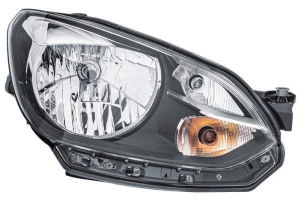 HELLA Halogen/FF-Hauptscheinwerfer, für u.a. VW Up (121, 122, BL1, BL2), schwarz, ECE, für Rechtsverkehr, rechts, 1EJ 010 670-021