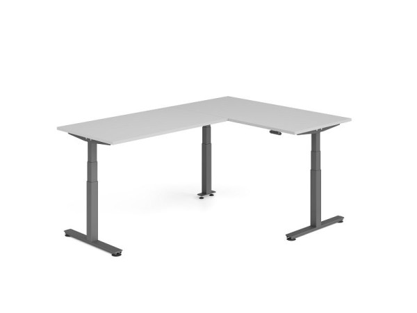 Hammerbacher Sitz-Steh-Winkeltisch 240x160cm Grau/Graphit, VXDSMW1616/5/G