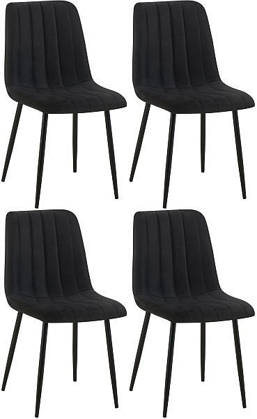 CLP 4er Set Stühle Dijon Stoff, schwarz, 320551, 4251756475697
