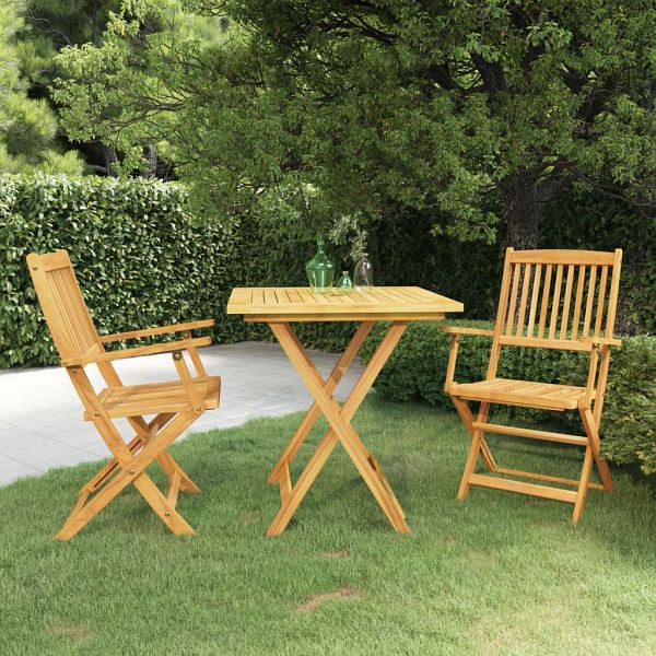 vidaXL 3-teilig Garten-Essgruppe Klappbar Massivholz Akazie, 3058257