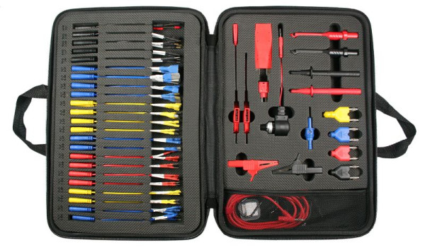 Busching Prüfmittel Diagnosekoffer Elektronik, 114-teilig für 4mm-Stecker mit Koffer, 100692