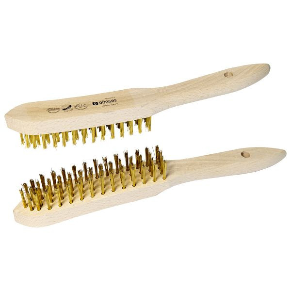 Dönges Handdrahtbürste, glatter, vermessinkter Stahldraht, 6 Reihen, 101016
