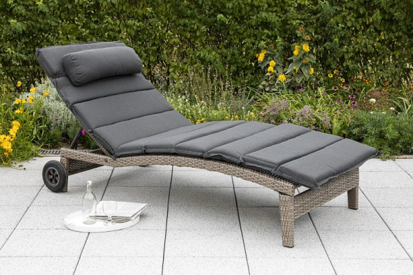 Merxx Andalusia Liege, besonders breite Liegefläche, inkl. Auflage und Kissen, grau, 28830-273