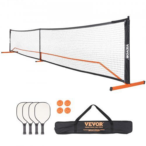 VEVOR Pickleball-Netz-Set, tragbar, vorgeschriebener Größe, Bällen und Paddeln, wetterbeständigem, stabilem Metallrahmen, für Einfahrt, PKQWTZWHLTZ2FGVTOV0