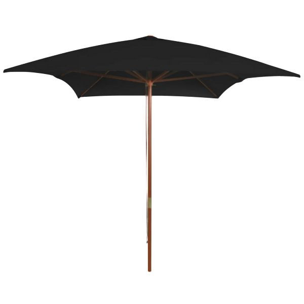vidaXL Sonnenschirm mit Holz-Mast 200x300 cm Schwarz, 313760