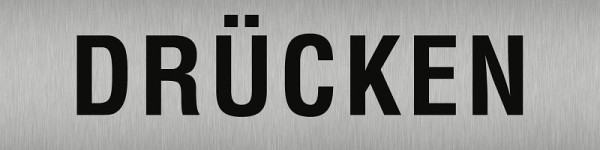 Moedel Piktogramm Drücken, Edelstahl, selbstklebend, 160x40 mm, 57343
