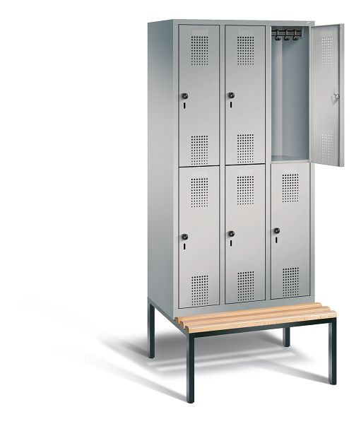 C+P Spind doppelstöckig Evolo, H2090xB900xT815mm, Farbe: Weißaluminium, 48350-30 S10322