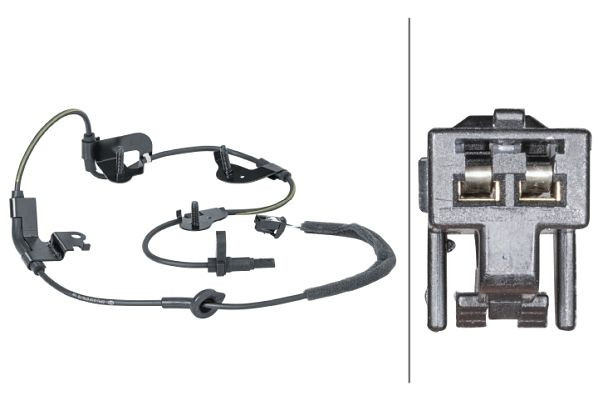 HELLA Sensor, Raddrehzahl, 12V, 2-polig, Kabel: 975mm, mit Halter, 6PU 012 679-761