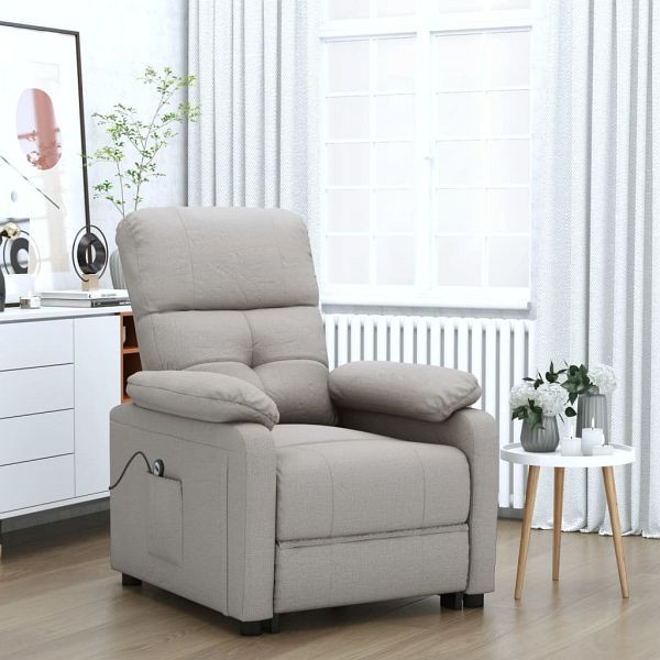 vidaXL Relaxsessel Elektrisch Taupe Stoff, 3073810, 8720286549971