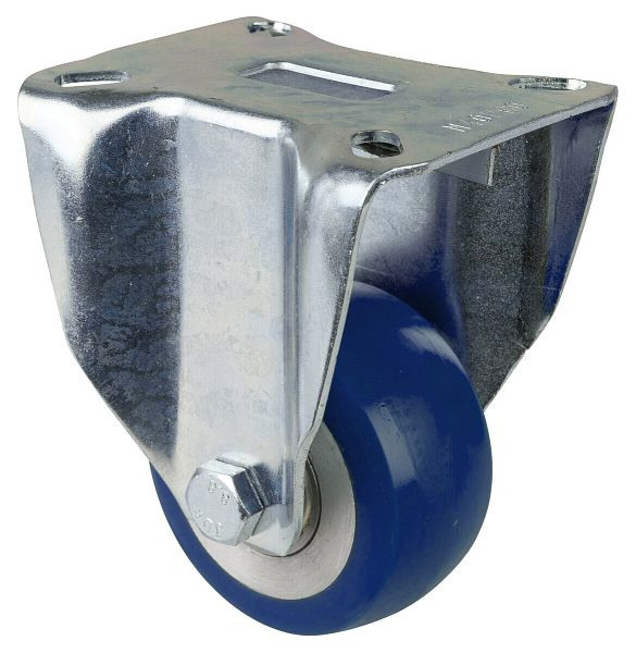 BS Rollen Transportrolle Bockrolle, Polyurethanrad 83 Shore, Alufelge Platte, Kugellager, Durchmesser: 80 mm, L410.B92.080