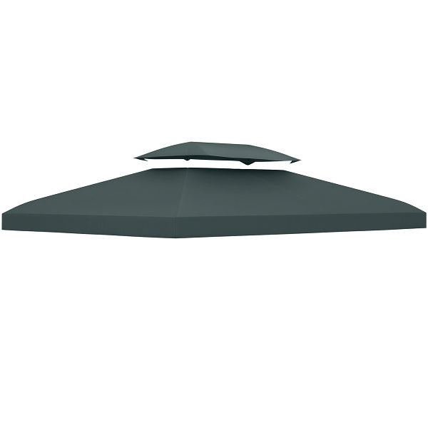 Outsunny Ersatzdach für Pavillon 3 x 4 m wasserabweisend Pavillondach mit Doppeldach Grau, 84C-102GY
