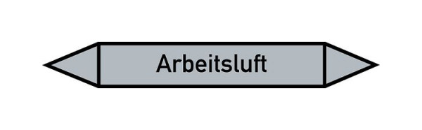 Schilder Klar Rohrleitungskennzeichen Arbeitsluft, 187x26 mm Folie selbstklebend, 101504/61