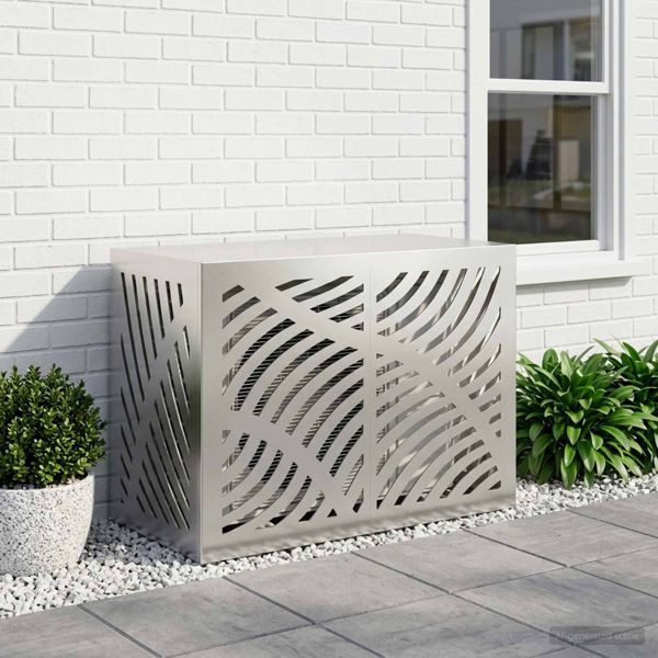 vidaXL Klimaanlagenabdeckung Silber 90 x 40 x 60 cm Edelstahl, 8014098