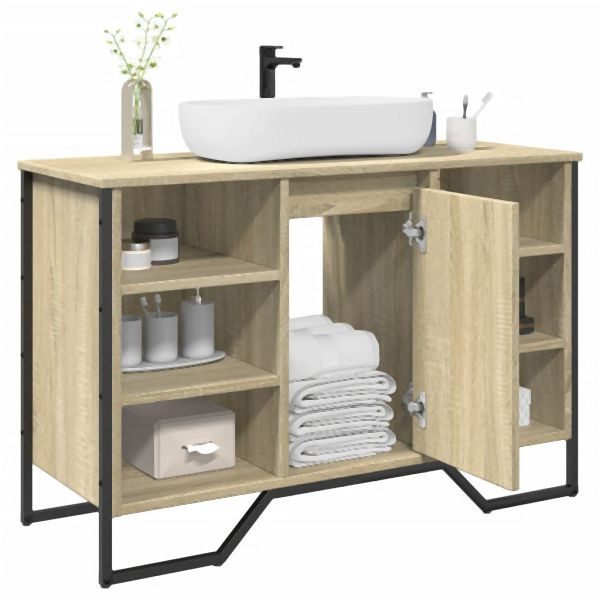 vidaXL Waschbeckenunterschrank Sonoma-Eiche 91x35x60 cm Holzwerkstoff, 848665