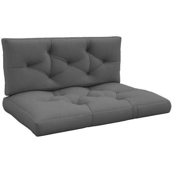 Outsunny Sitzpolster Sitzkissen Polsterauflage, mit Knopfheftung, 120 x 80 x 12 cm, Grau, 84G-366V00CG