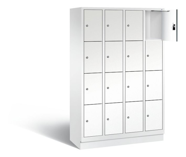 C+P Schließfachschrank Evolo, H1800xB1190xT500mm, Farbe: Verkehrsweiß / Dekor Weiß, 48020-404 S10288