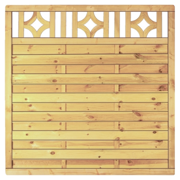 T&J Antikzaun-Serie, 180 x 180 cm, kdi-grün, Rahmen 45/68 mm, Lamellen genutet, 25401