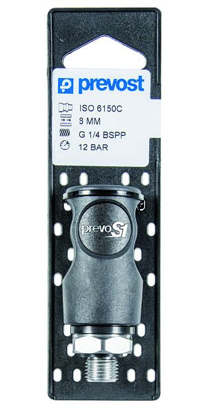 Prevost Kupplung mit zylindrischem Außengewinde Iso C auf Lochplatten, AG BSPP= G 3/8, CSI 081152CP