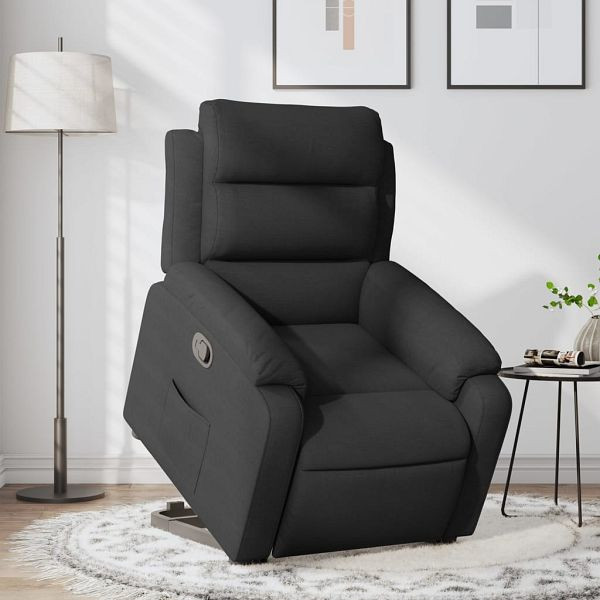 vidaXL Relaxsessel mit Aufstehhilfe Schwarz Stoff, 3204982