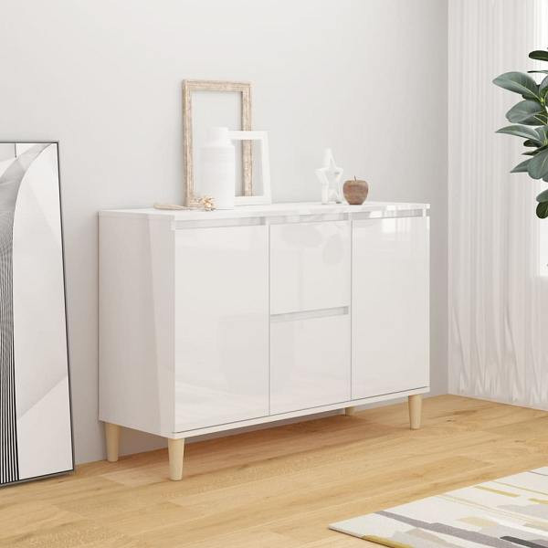 vidaXL Sideboard Hochglanz-Weiß 101x35x70 cm Holzwerkstoff, 806109