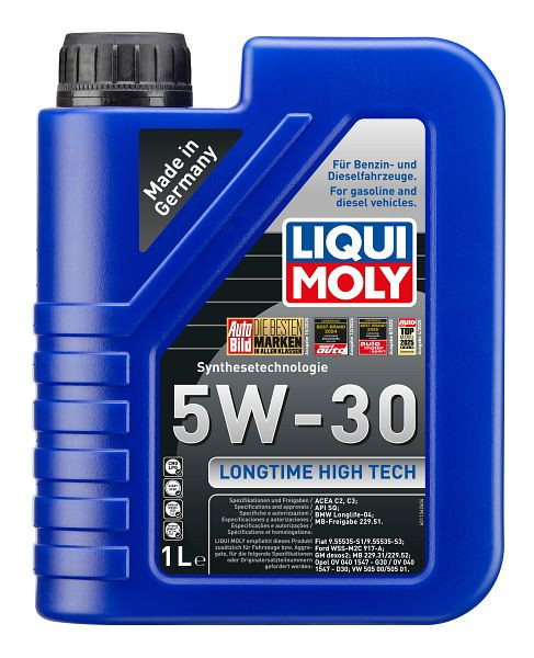 LIQUI MOLY Motoröl Longtime High Tech 5W-30, Kanister Kunststoff, VE: 1 Liter, 1136