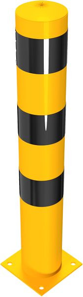 Schake Stahlrohrpoller Ø 152 x 3,2 mm für Dübel Befestigung gelb / schwarz, feuerverzinkt und gelb beschichtet, 40153BG