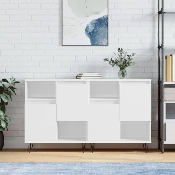 vidaXL Sideboards 2 Stück Weiß Holzwerkstoff, 3190125, 8720845934927