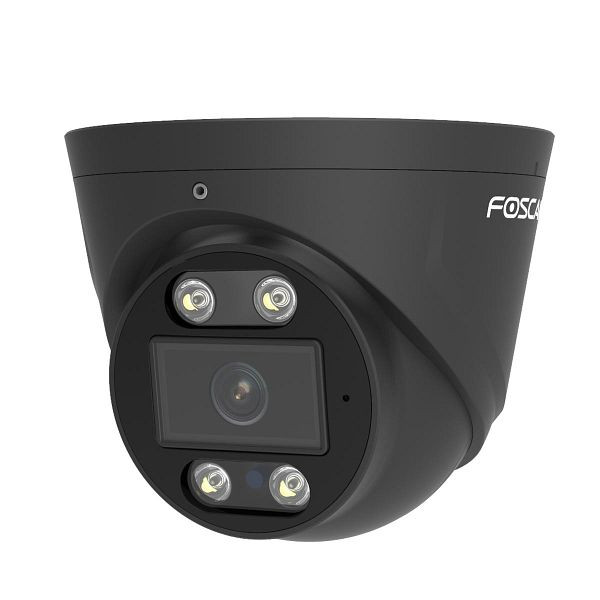 FOSCAM T8EP 8 MP PoE-Überwachungskamera mit integriertem Scheinwerfer und einer Alarmsirene (schwarz), fst8es
