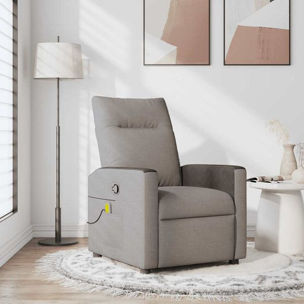 vidaXL Massagesessel Taupe Stoff, 4104837, 8721158657817
