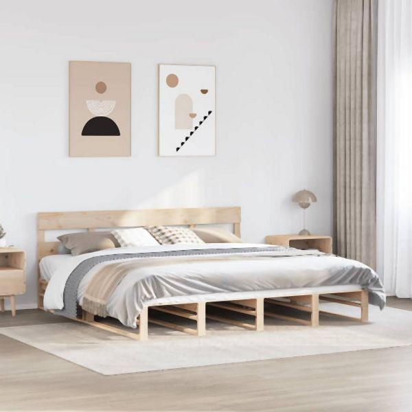 vidaXL Massivholzbett ohne Matratze 200x200 cm Kiefer, 3302306