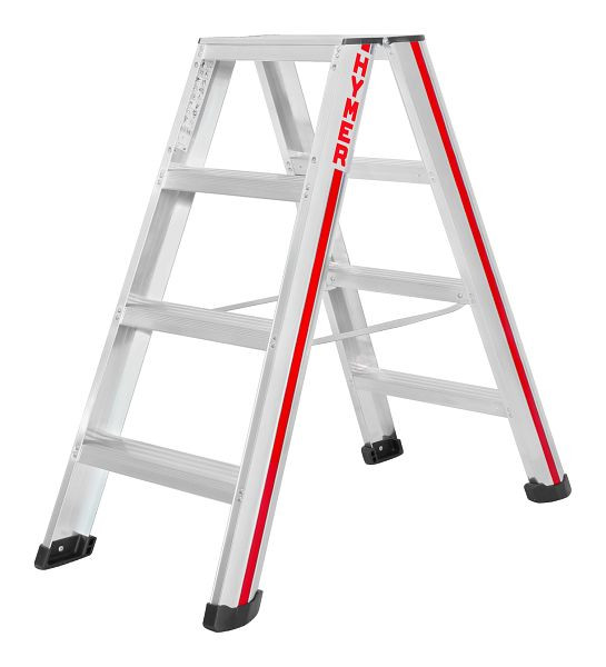 HYMER Stufenstehleiter, beidseitig begehbar, 2x4 Stufen, Länge 1,02 m, Standhöhe: 0,44 m, 602408
