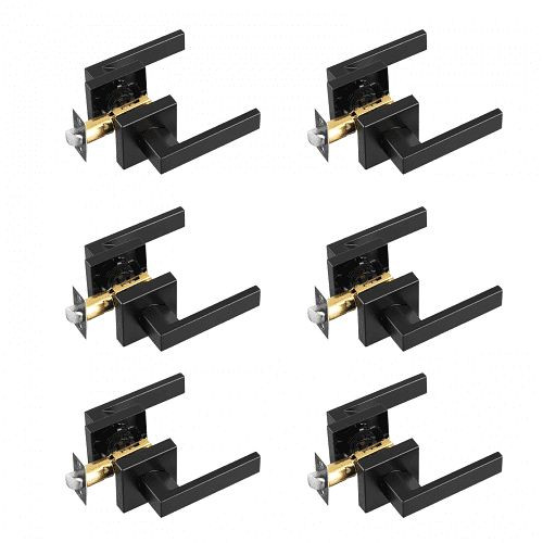 VEVOR quadratischer Durchgangstürgriff, mattschwarz, umkehrbar, nicht verriegelbar, für Flure, Schränke, VE: 6 Stück, TDMJSBSFX6J0HHOBRV0