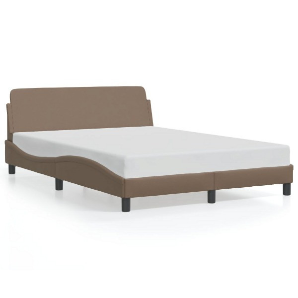 vidaXL Bettgestell mit Kopfteil Cappuccino-Braun 140x200 cm Kunstleder, 373202