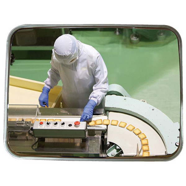Stein HGS Industriespiegel Vialux® für spezielle Umgebungen, eckig, Wandhalterung aus Kunststoffharz, 20023