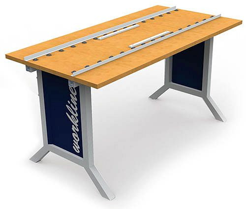 Bedrunka+Hirth workline Kugeltisch mit Kugelleiste Tiefe 384, Klemmfeststellung, Maße in mm (BxT): 1000 x 750, 07.60.10.40
