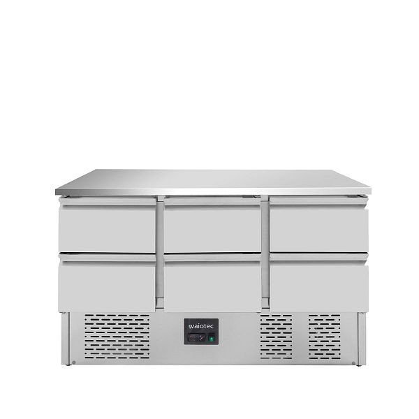 Vaiotec EASYLINE Kühltisch Mini 700 / 3-fach - mit 6 Schubladen, 136,5x70x85 cm, 10016