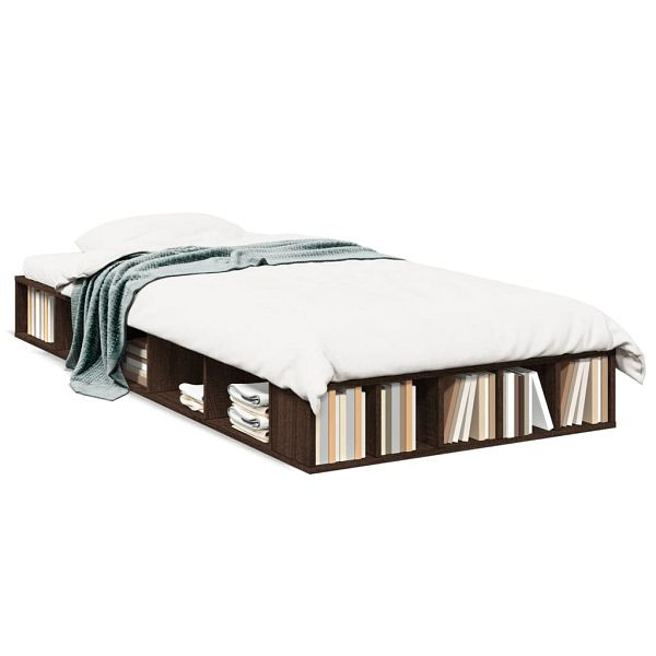vidaXL Bettgestell Braun Eichen-Optik 90x190 cm Holzwerkstoff, 3280530