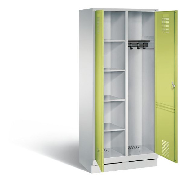 C+P Putzmittel-Spind Evolo, H1800xB810xT500mm, Farbe: Lichtgrau / Viridingrün, 48160-22 S10119