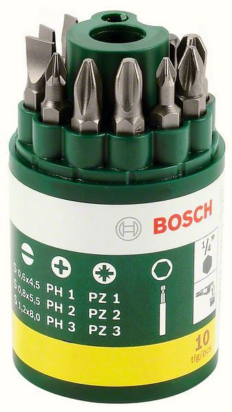 Bosch Schrauberbit-Set, 10-teilig, inklusive SL, 2607019454