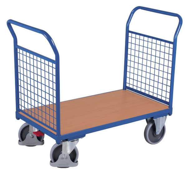 VARIOfit Doppel-Stirnwandwagen mit Draht, Ladefläche: 1.200 x 800 mm, RAL 5010 enzianblau, sw-800.201