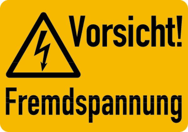 Schilder Klar Maschinenkennzeichnung Fremdspannung, 52x37 mm Folie selbstklebend, 7519/61