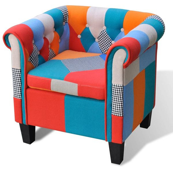 vidaXL Sessel mit Patchwork-Design Stoff, Top-Qualität, 241027