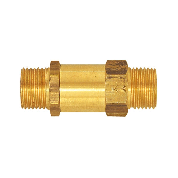 Riegler Rückschlagventil, Durchgangsform, Messing, G 1 AG, 0,1 - 0,2 bar, 132376