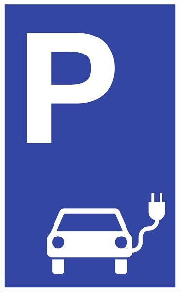 Moedel Parkplatzschild - Parkplatz für Elektrofahrzeuge, Aluminium, blau, 250x400 mm, 107897