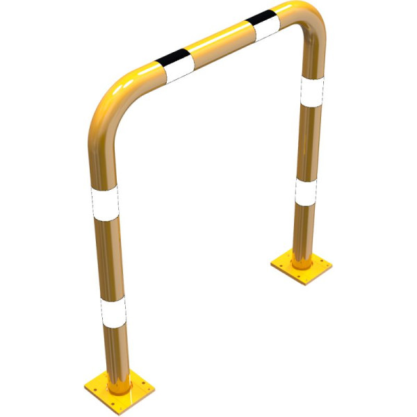 Stein HGS Rammschutzbügel -Solid- Ø 76 mm, 1000x1150mm, zum Aufdübeln mit Bodenplatte 160 x 180 mm, 477.09apbg