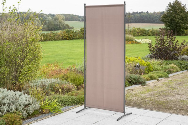 Merxx Sichtschutz Textil, 82 x 190 cm, 1 Segment, taupe, Stahlgestell mit Textilbespannung, 26930-325