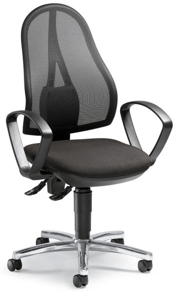 Deskin Bürodrehstuhl COMFORT NET mit Armlehnen, Schwarz/Anthrazit, 465 x 430 x, 289356