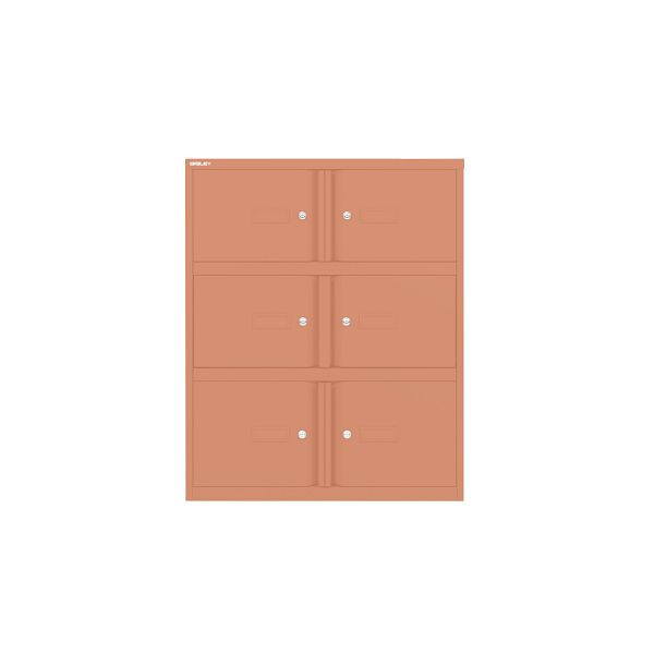 Bisley Essentials Office Locker, Höhe 1000-1024 x Breite 800 x Tiefe 470 mm, 658 coral, YELD0810658