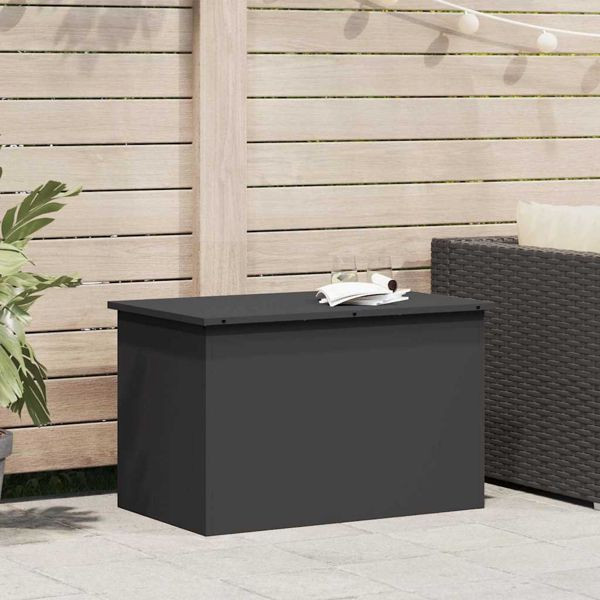 vidaXL Außenlagerbox Schwarz 80 x 50.5 x 50 cm Kaltgewalzter Stahl, 874567